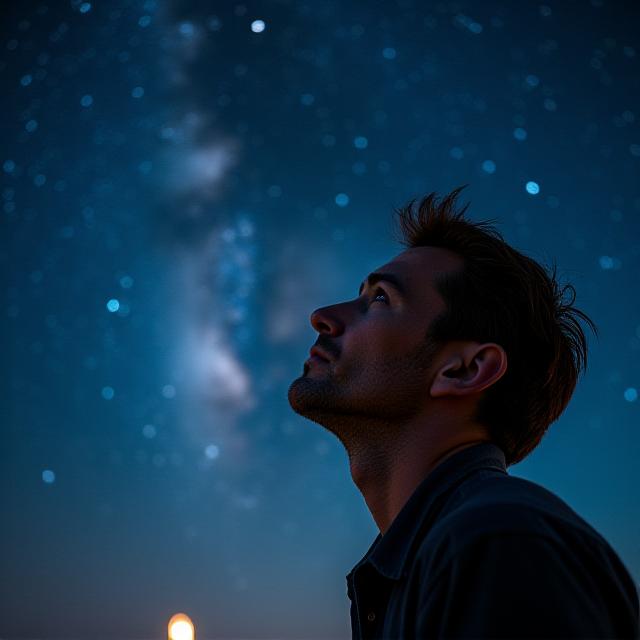 Основатель Stellar Voyage Travel смотрит на звездное небо